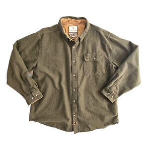 Legendary Whitetails Shirt Men's XL The Original Buck Camp Hunter Green Flannel